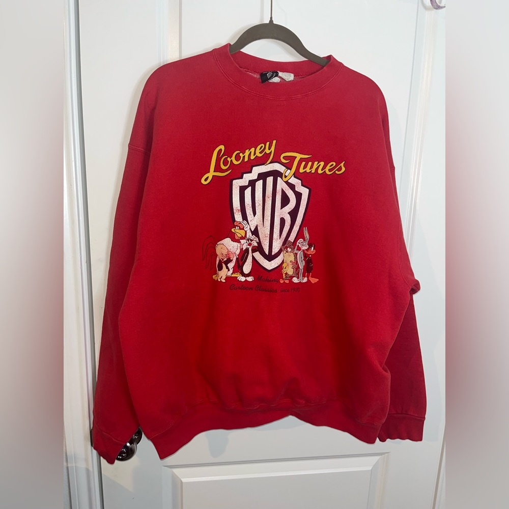 Warner Bros VTG 90s XXL Looney Tunes Crewneck Sweatshirt Bugs Taz Graphic Print